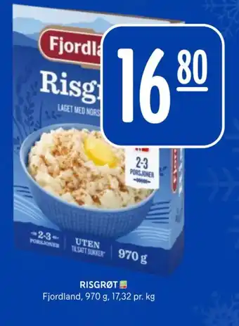 Rema 1000 RISGRØT Fjordland, 970 g, 17,32 pr. kg tilbud