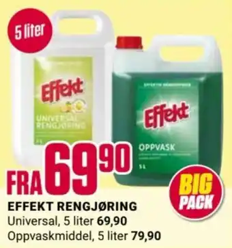 Europris EFFEKT RENGJØRING Universal, 5 liter 69,90 Oppvaskmiddel, 5 liter 79,90 tilbud