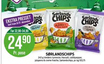 Kiwi Sørlandschips tilbud