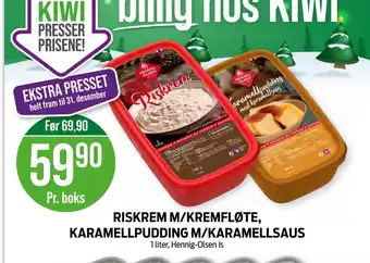 Kiwi Riskrem m/kremfløte, karamellpudding m/karamellsaus tilbud