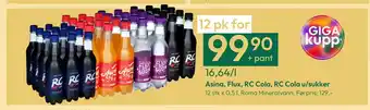 Gigaboks Asina, fux, cola, rc cola/uten sukker tilbud
