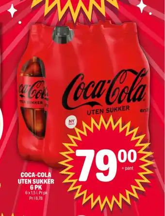 Coop Extra Coca-cola uten sukker 6 pk tilbud