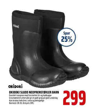 Coop Obs Okidoki sludd neoprenstøvler barn tilbud