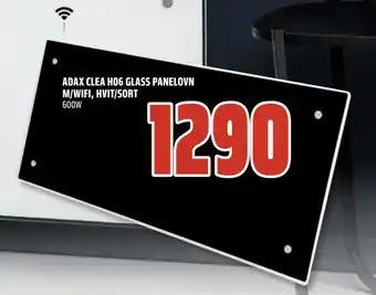 Coop Obs Adax clea h06 glass panelovn m/wifi, hvit/sort tilbud