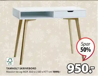 JYSK Tamholt skrivebord tilbud