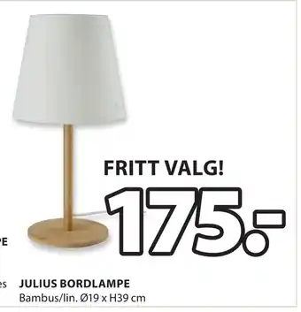 JYSK Julius bordlampe tilbud