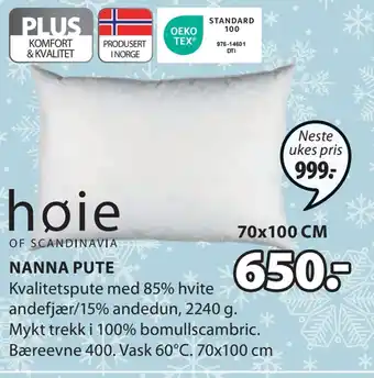 JYSK Nanna pute tilbud