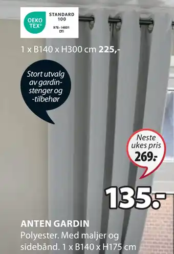 JYSK Anten gardin tilbud