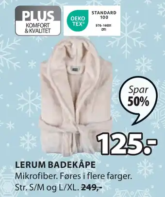 JYSK Lerum badekåpe tilbud