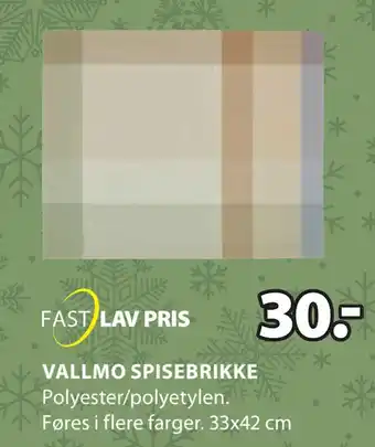 JYSK Vallmo spisebrikke tilbud