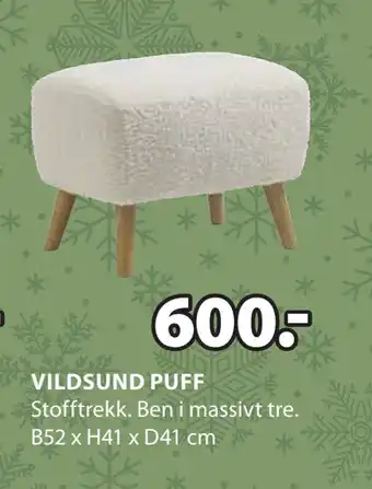 JYSK Vildsund puff tilbud