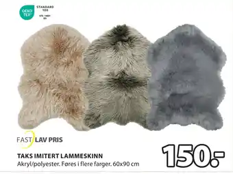 JYSK Taks imitert lammeskinn tilbud