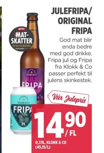 Meny Fripa øl tilbud