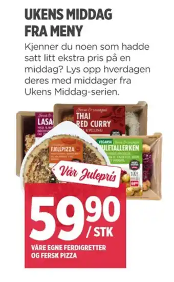 Meny Ukjent ferdigretter tilbud