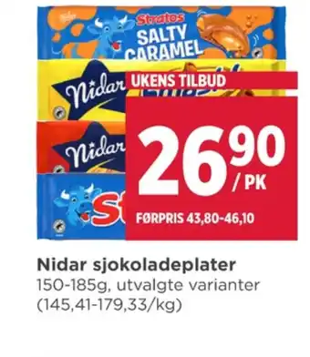 Meny Stratos sjokoladeplate tilbud