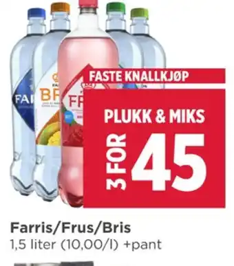 Meny Farris mineralvann tilbud