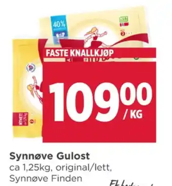 Meny Synnøve finden ost tilbud