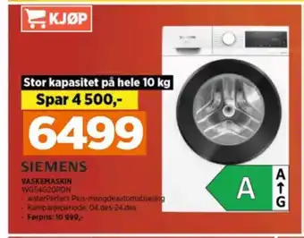 POWER Siemens vaskemaskin tilbud