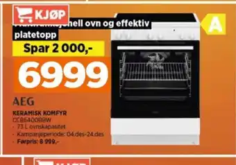 POWER Aeg komfyr tilbud