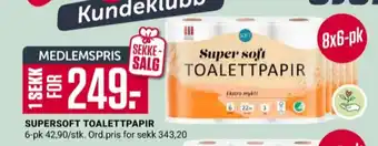 Europris Super soft toalettpapir tilbud