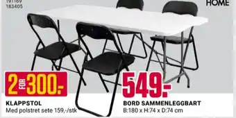 Europris Home klappbord tilbud