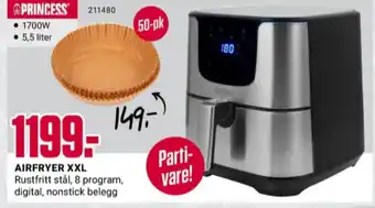 Europris Princess airfryer tilbud