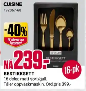 Europris Cuisine bestikk tilbud