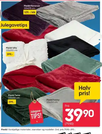 Rusta Ukjent pledd tilbud