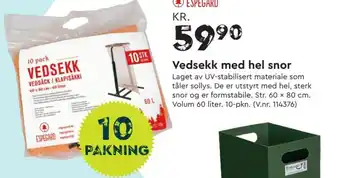 Mekk Vedsekk med hel snor tilbud