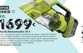 Mekk Ryobi Rensemaskin 18 V tilbud