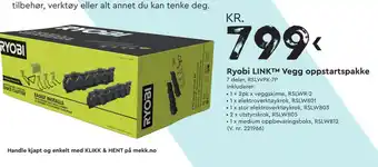 Mekk Ryobi LINKTM Vegg oppstartspakke tilbud