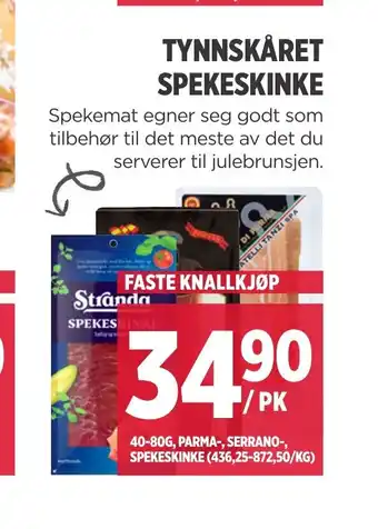 Meny TYNNSKÅRET SPEKESKINKE tilbud