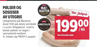 Meny PØLSER OG SOSISSER tilbud