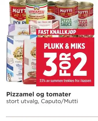 Meny Pizzamel og tomater tilbud