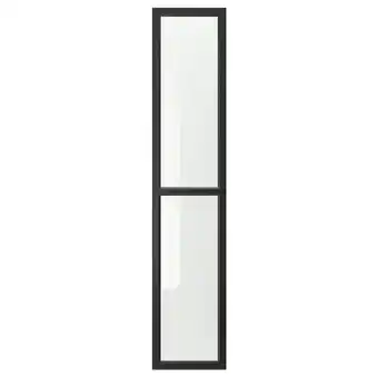 IKEA Oxberg vitrinedør, brunsvart, 40x192 cm tilbud
