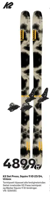 XXL Sport K2 set press, squire 11 id 23/24, unisex tilbud