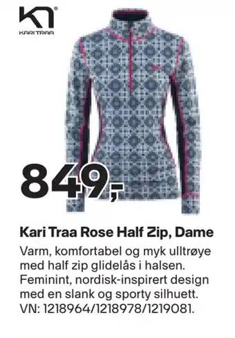 Kari traa rose half zip, dame