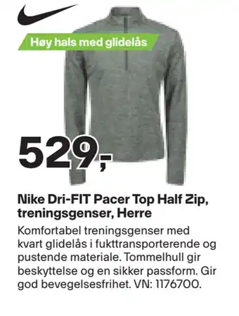 XXL Sport Nike dri-fit pacer top half zip, treningsgenser, herre tilbud