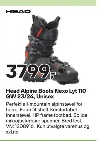XXL Sport Head alpine boots nexo lyt 110 gw 23/24, unisex tilbud
