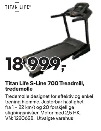 XXL Sport Titan life s-line 700 treadmill, tredemølle tilbud