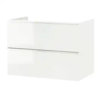IKEA Godmorgon servantskap med 2 skuffer, høyglans hvit, 80x47x58 cm tilbud