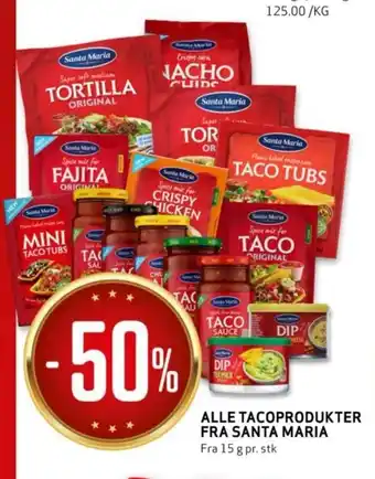 Bunnpris ALLE TACOPRODUKTER FRA SANTA MARIA tilbud