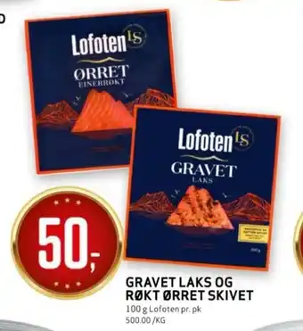 Bunnpris GRAVET LAKS OG RØKT ØRRET SKIVET tilbud