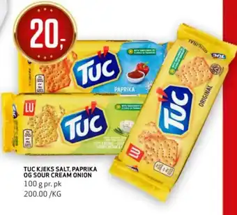 Bunnpris TUC KJEKS SALT, PAPRIKA OG SOUR CREAM ONION tilbud