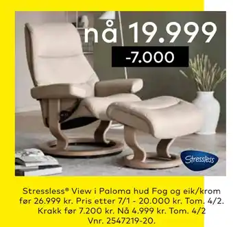 Skeidar Stressless view tilbud