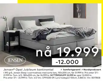 Skeidar Jensen opal jubileum kontinental tilbud