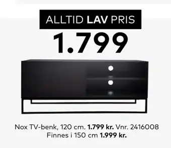 Skeidar Nox tv-benk tilbud