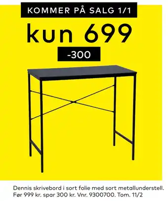 Skeidar Dennis skrivebord tilbud