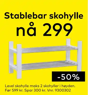 Skeidar Stablebar skohylle tilbud