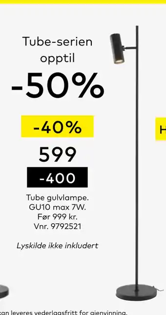 Skeidar Tube gulvlampe tilbud